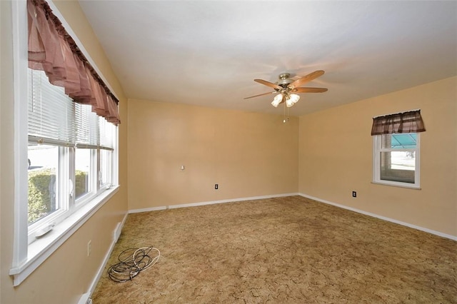 204 Liberty St, Perryopolis, PA 15473 - spare room with healthy amount of natural light, ceiling fan, and carpet floors