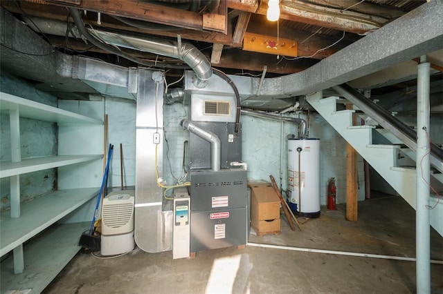 204 Liberty St, Perryopolis, PA 15473 - unfinished basement with water heater and heating unit