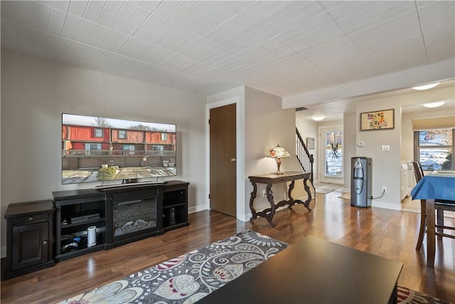 living room featuring hardwood / wood-style flooring