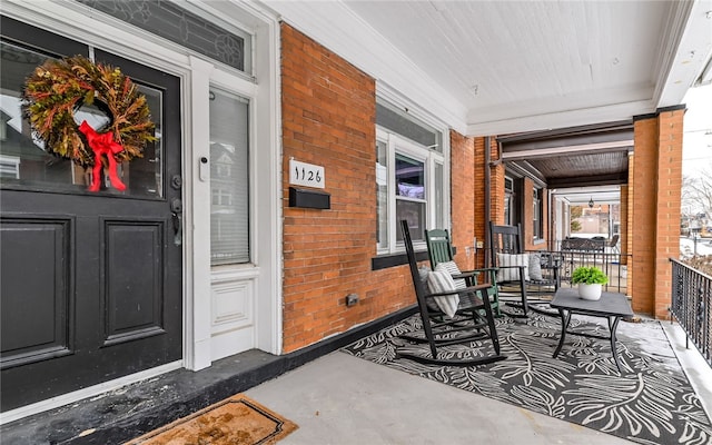 property entrance with a porch