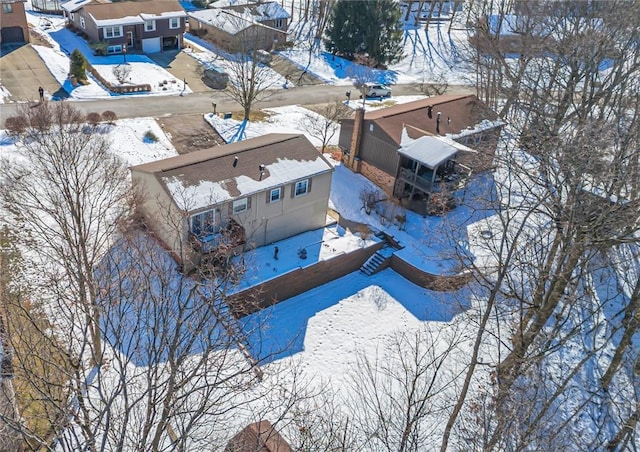 view of snowy aerial view