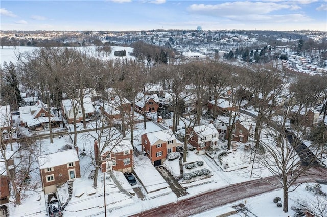 view of snowy aerial view