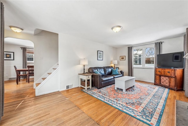 living room featuring hardwood / wood-style floors