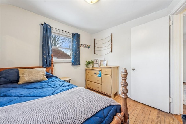 bedroom featuring light wood-type flooring