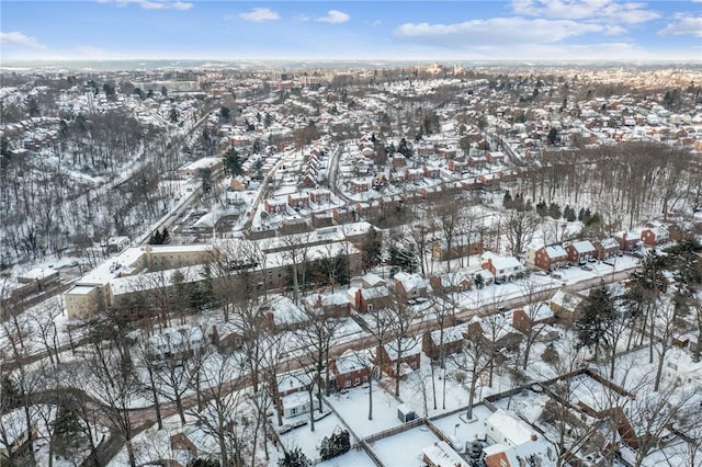 view of snowy aerial view