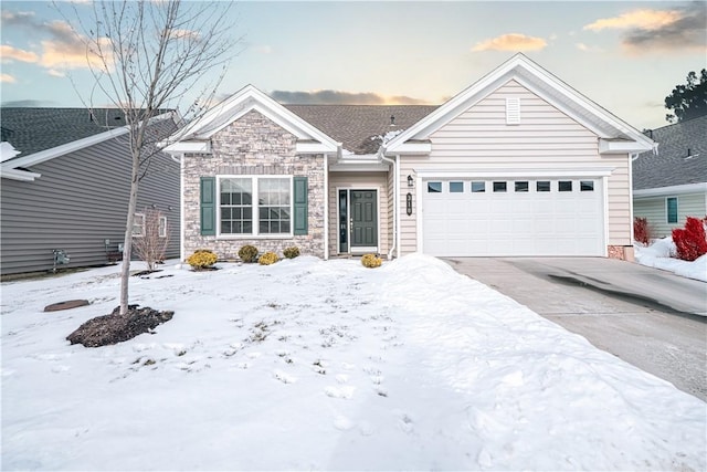 view of front of house with a garage