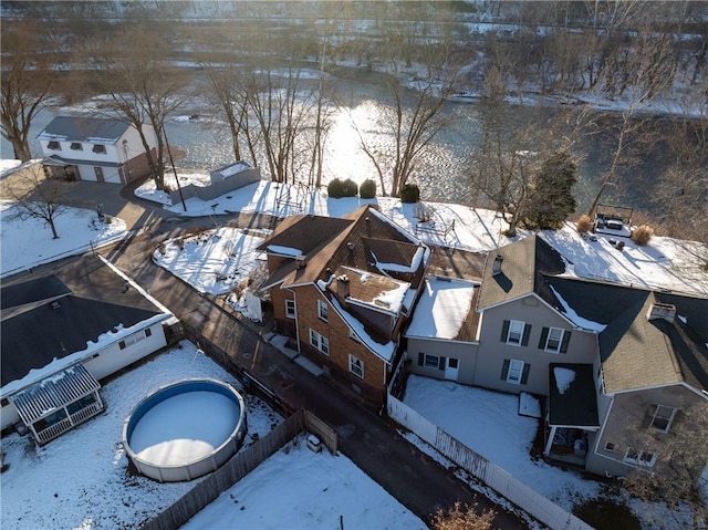 view of snowy aerial view