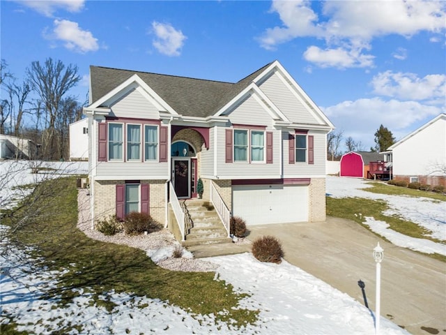 bi-level home with a garage