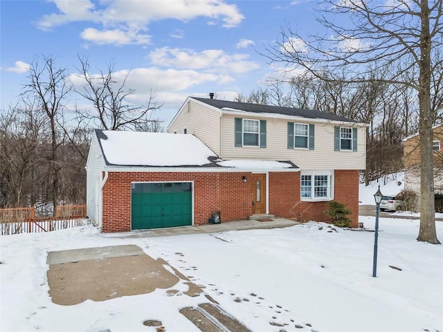 view of front of house with a garage