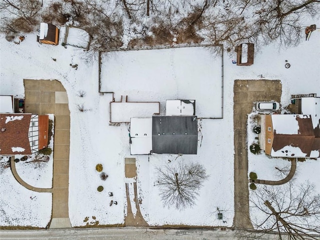 view of snowy aerial view