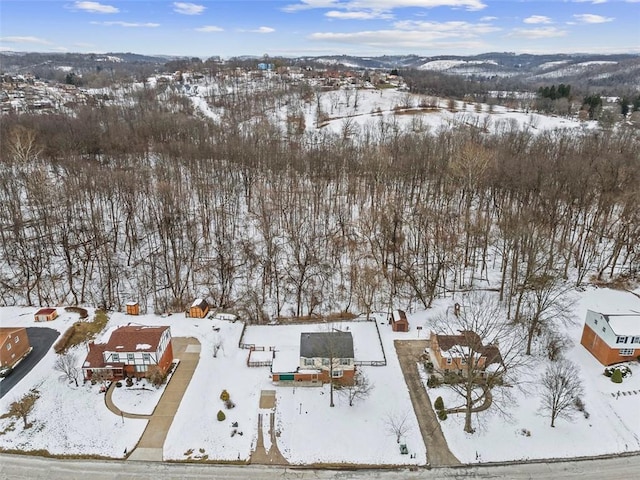 view of snowy aerial view