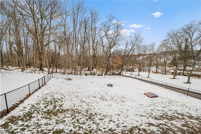 view of snowy yard