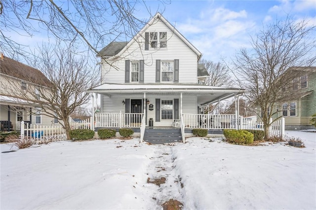 view of front of home with covered porch