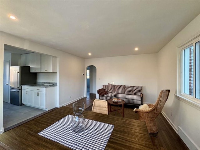 living room with hardwood / wood-style floors