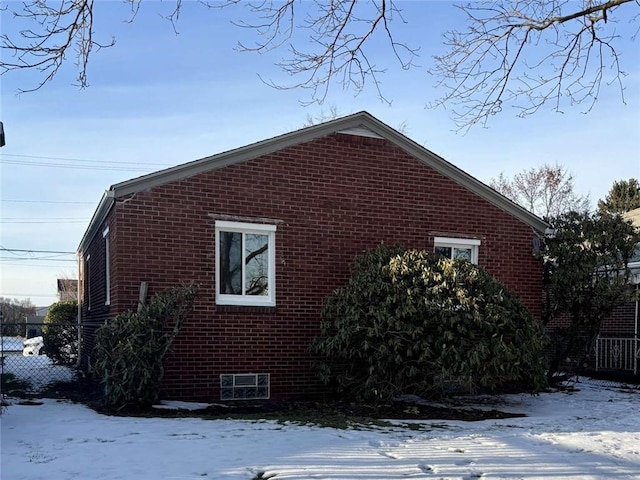 view of snowy exterior