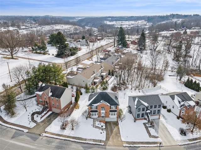 view of snowy aerial view