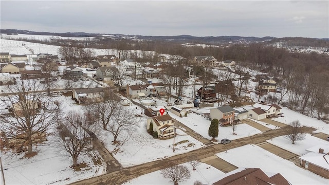 view of snowy aerial view