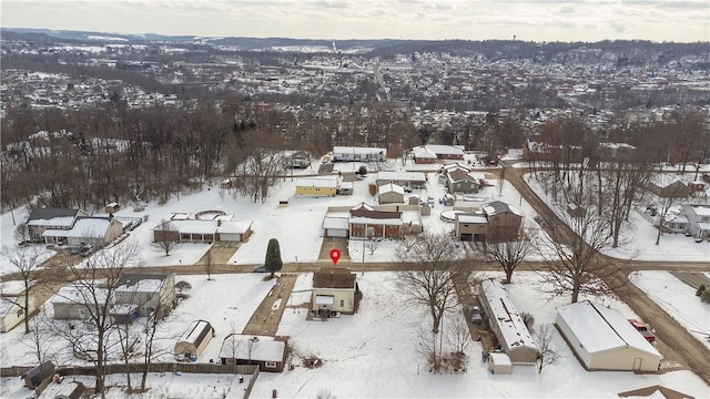 view of snowy aerial view