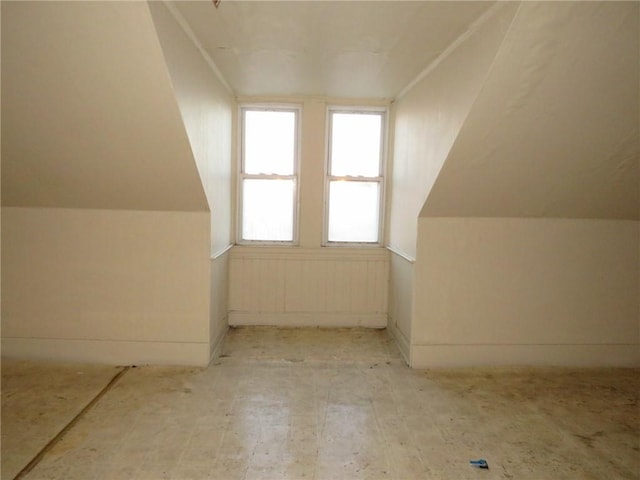 bonus room with lofted ceiling