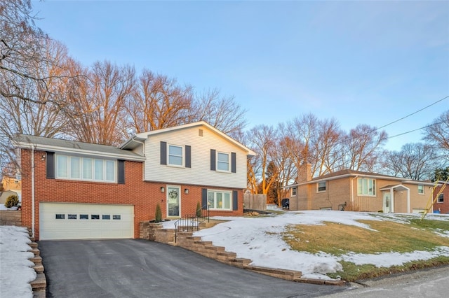 tri-level home with a garage