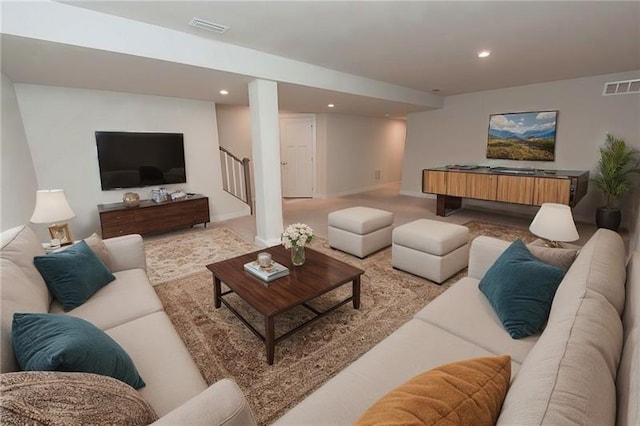 view of carpeted living room