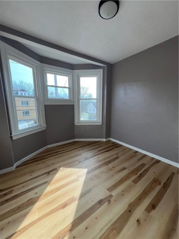 unfurnished room featuring light hardwood / wood-style flooring