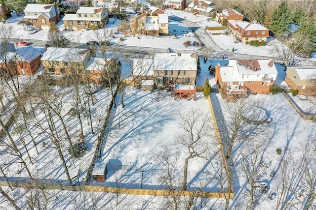 view of snowy aerial view