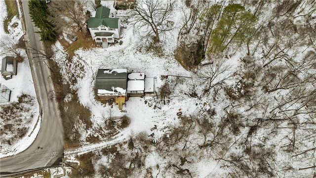 view of snowy aerial view