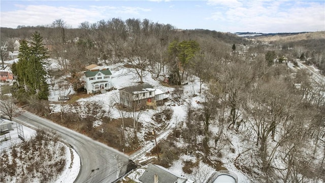 view of snowy aerial view