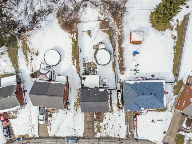 view of snowy aerial view