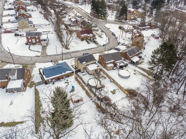 view of snowy aerial view