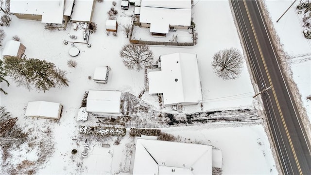 view of snowy aerial view