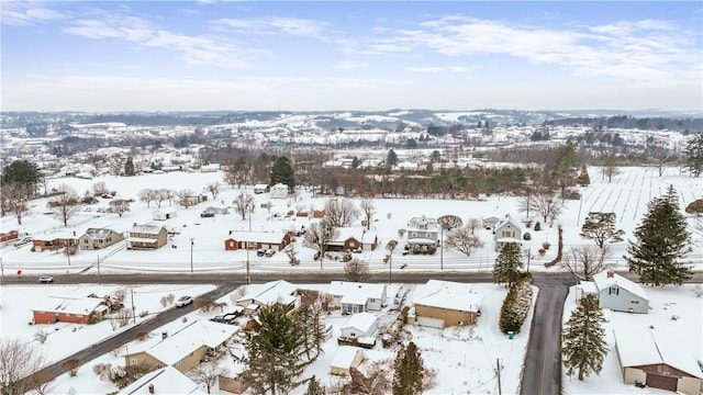 view of snowy aerial view