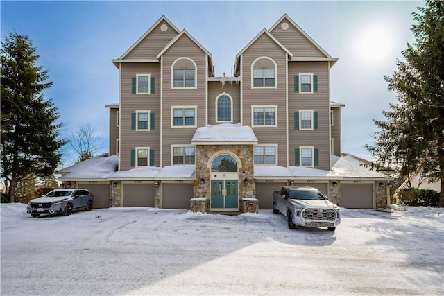 view of front of property featuring a garage