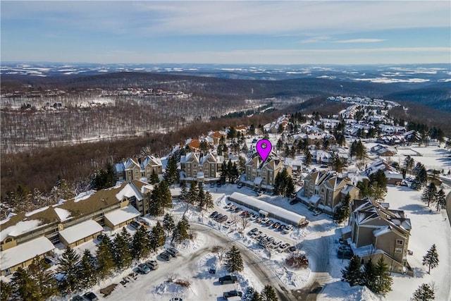 view of snowy aerial view