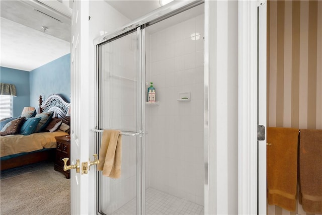 bathroom with walk in shower