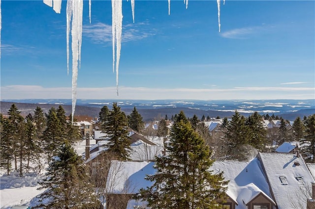 view of snowy aerial view