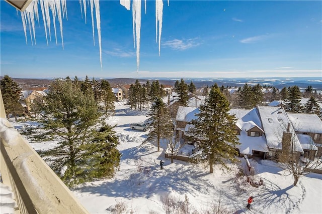 view of snowy aerial view