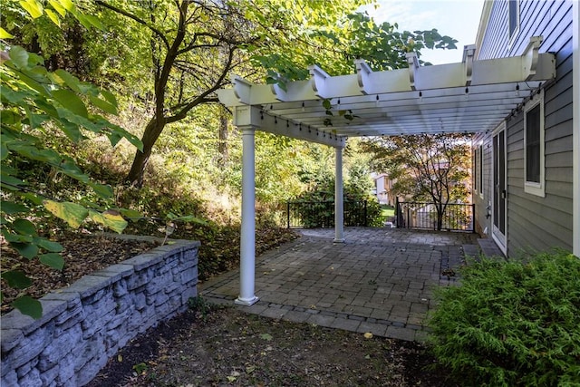 view of patio / terrace with a pergola