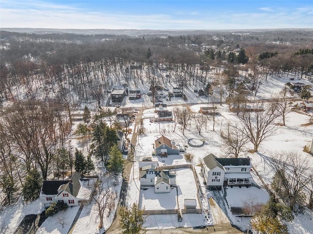 view of snowy aerial view