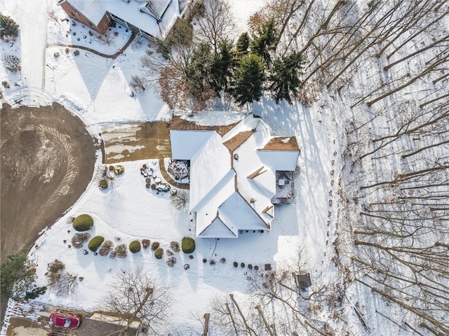 view of snowy aerial view