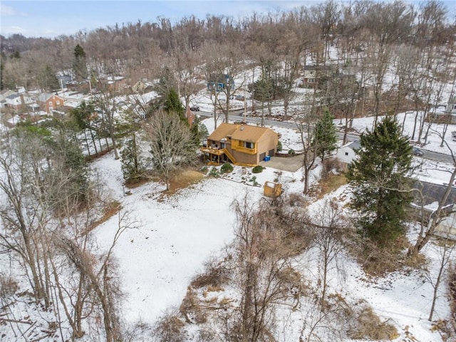 view of snowy aerial view