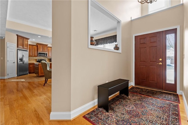 entrance foyer with hardwood / wood-style flooring