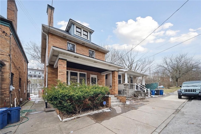 view of front of property with a porch