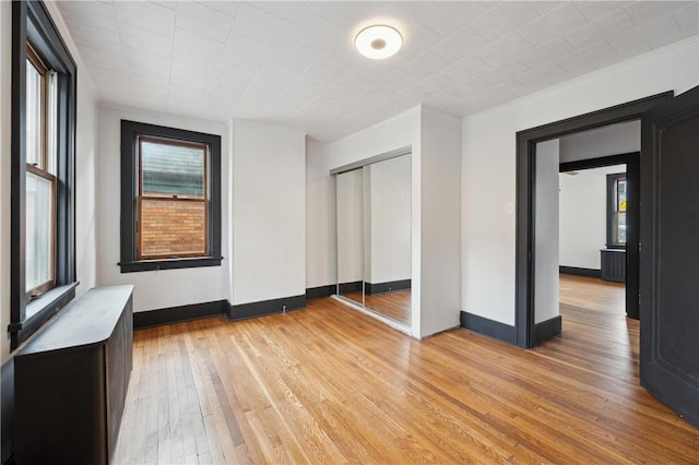 empty room featuring light wood-type flooring