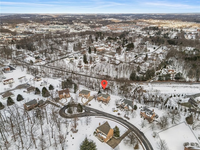 view of snowy aerial view