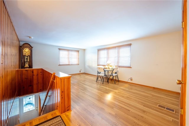 interior space featuring light wood-type flooring