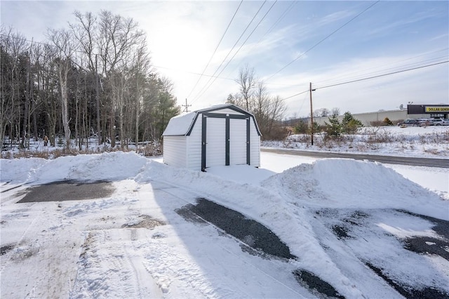 view of snow covered structure