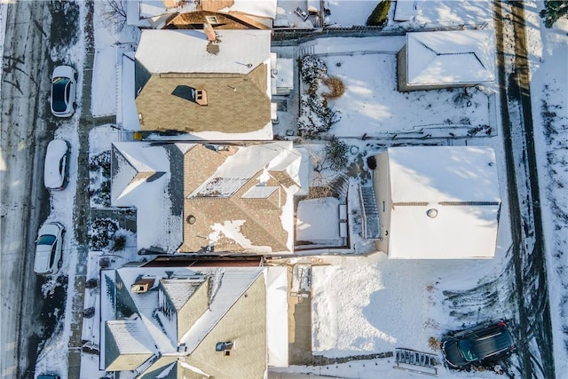 view of snowy aerial view