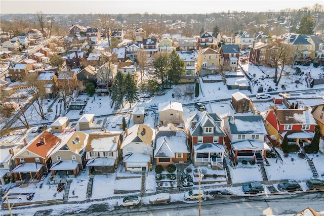 view of snowy aerial view